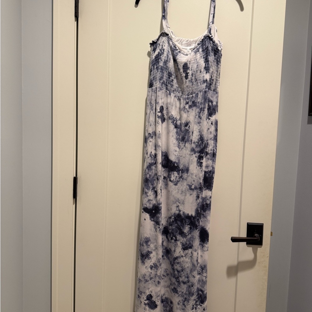 Soma Blue and White Tie-Dye Maxi Dress size XL
